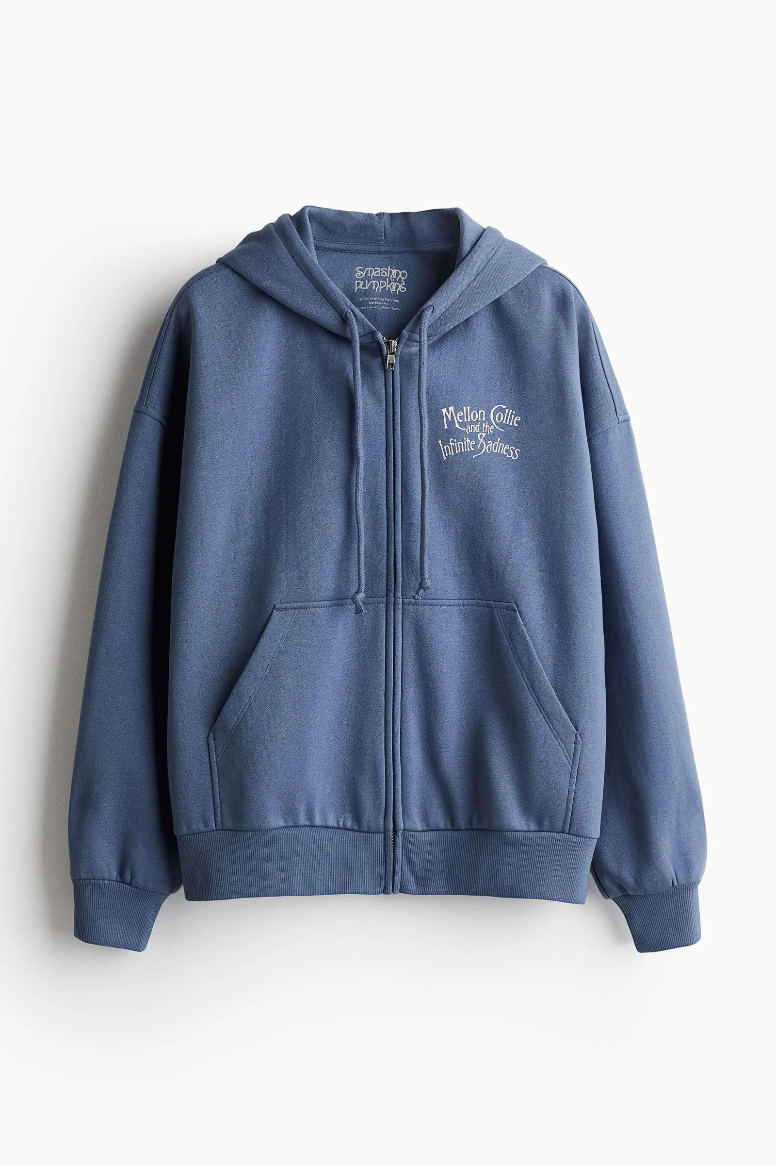 Polerón hoodie oversize con cierre y motivo