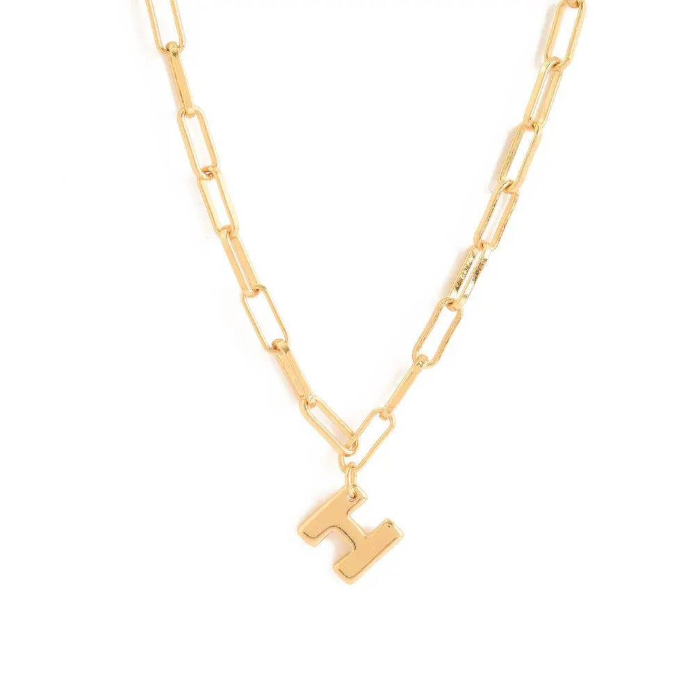 Initial collar inicial h ajustable dorado