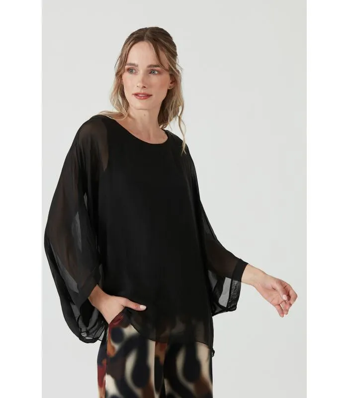 Blusa con seda negra