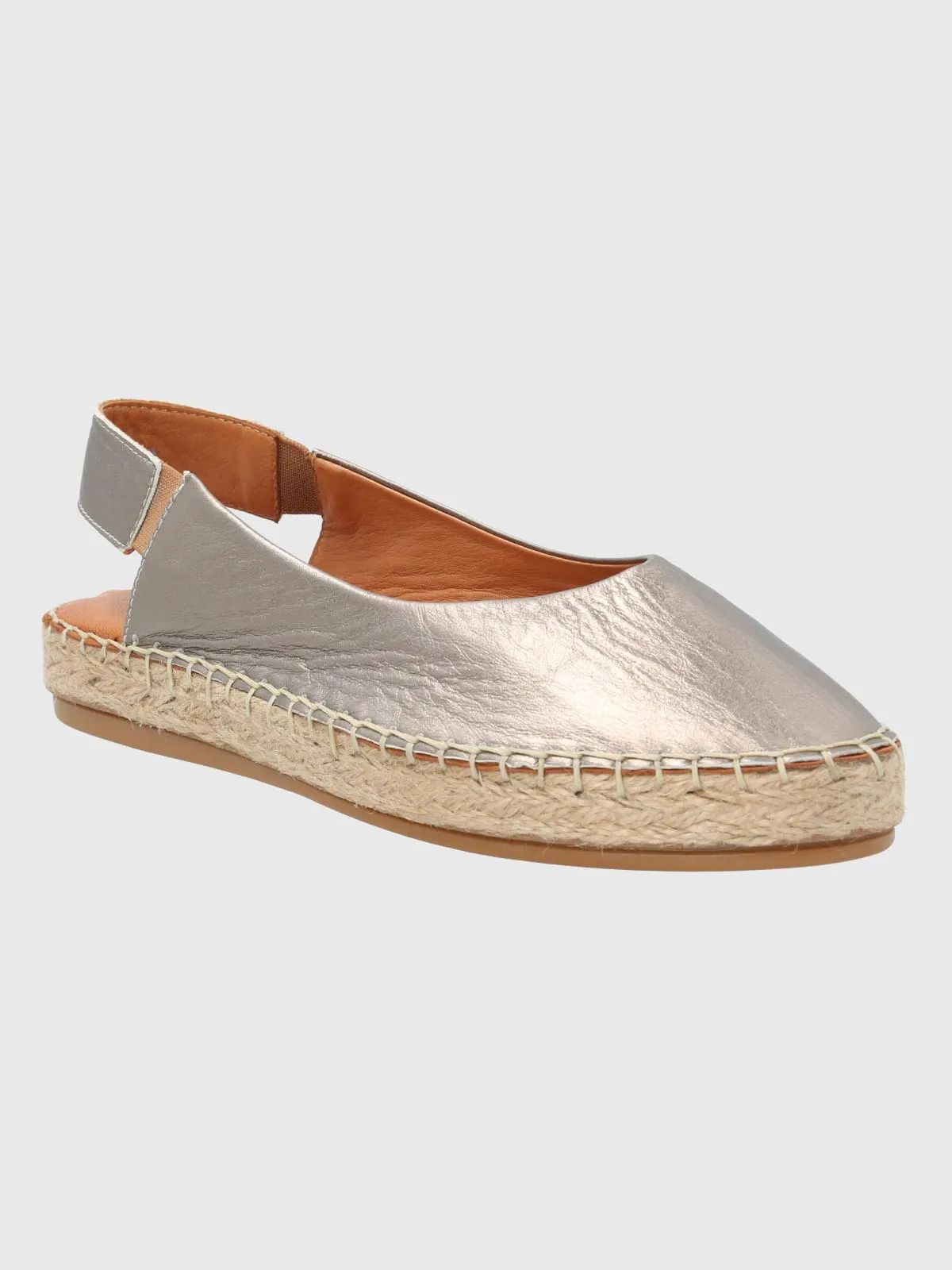 Alpargata Cuero Mujer Teglio Gris