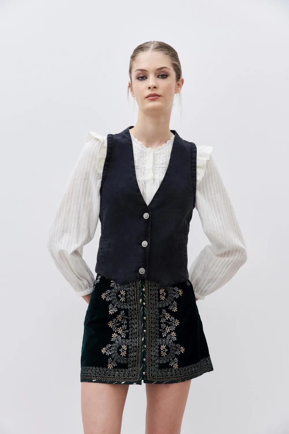 chaleco taylor black denim