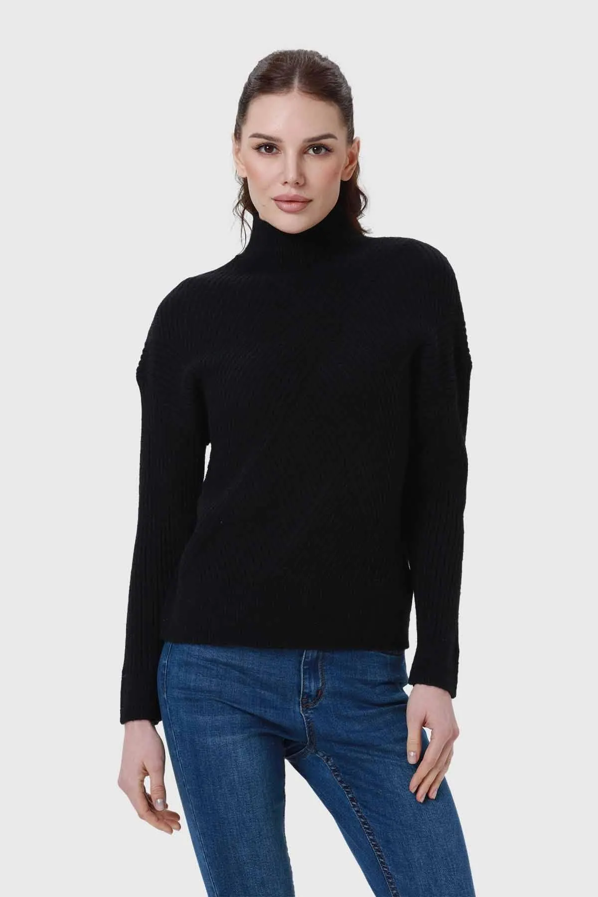 Sweater Mujer Textura Negro
