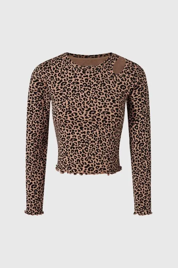 Polera niÑa hombro descubierto beige