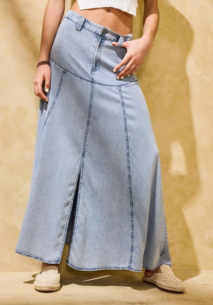 Falda con cortes Azul XS