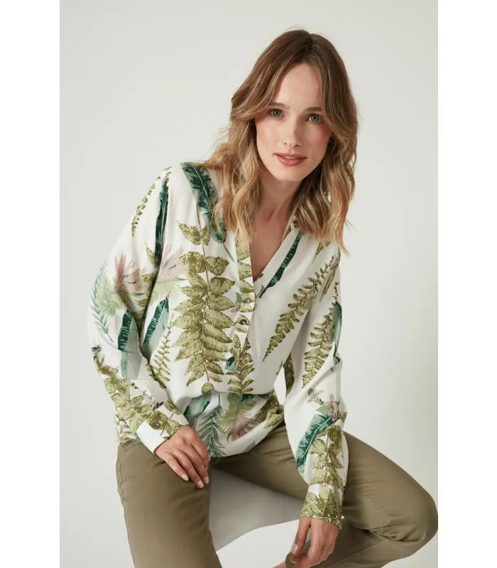 Blusa blanca estampada