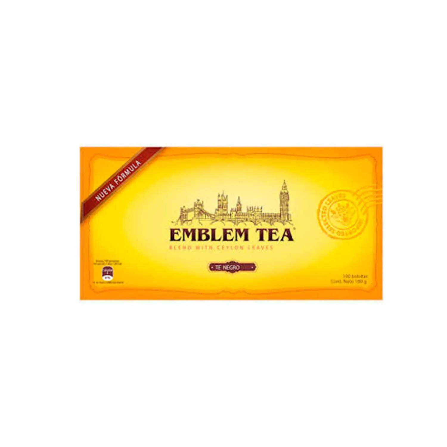 Té Negro Emblem Tea Ceylán, 100 Bolsitas.
