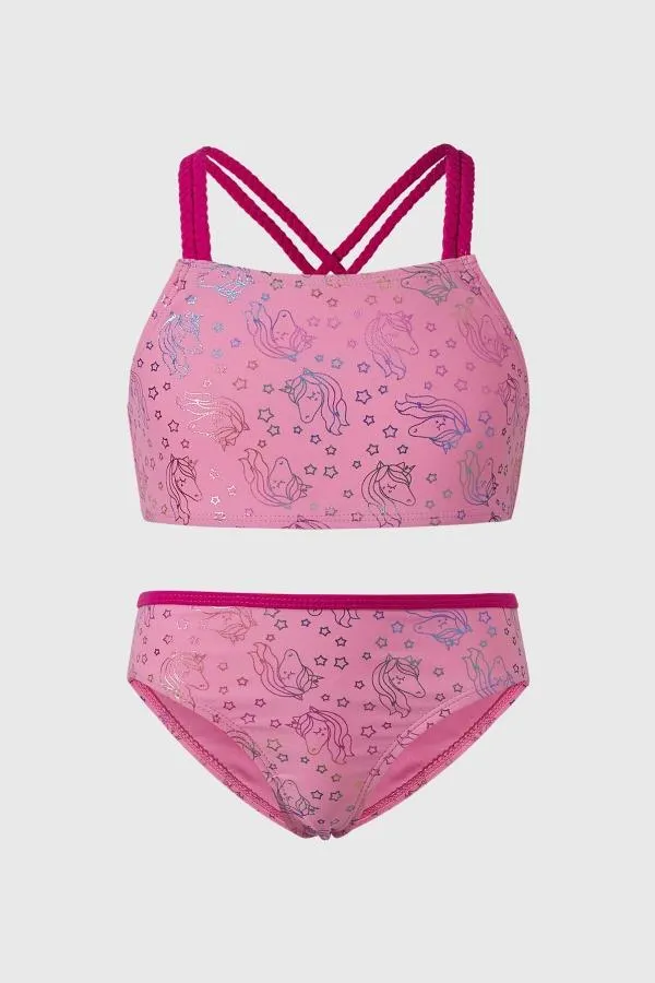 Traje de baÑo niÑa unicornio rosado