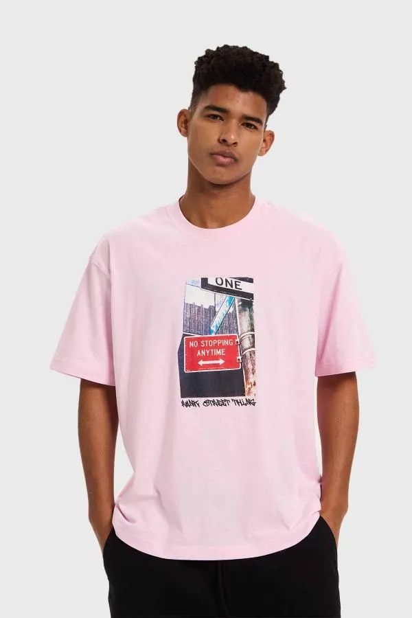 Polera hombre city rosado claro