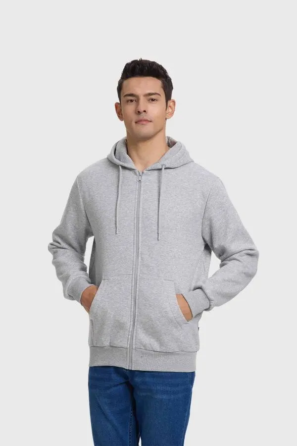 PolerÓn hombre full zipper gris melange