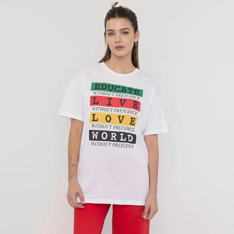 Polera Mujer Fun Oversize Blanco Live