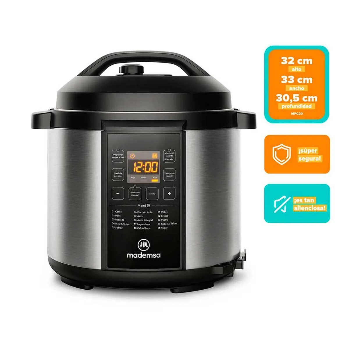 Olla Multicocción Mademsa MPC20 6 lts.