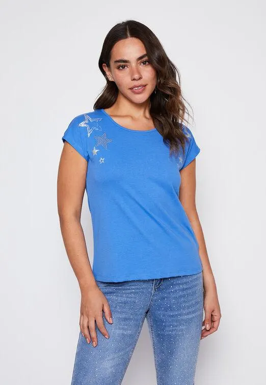 Polera Mujer Azul Estrella Family Shop