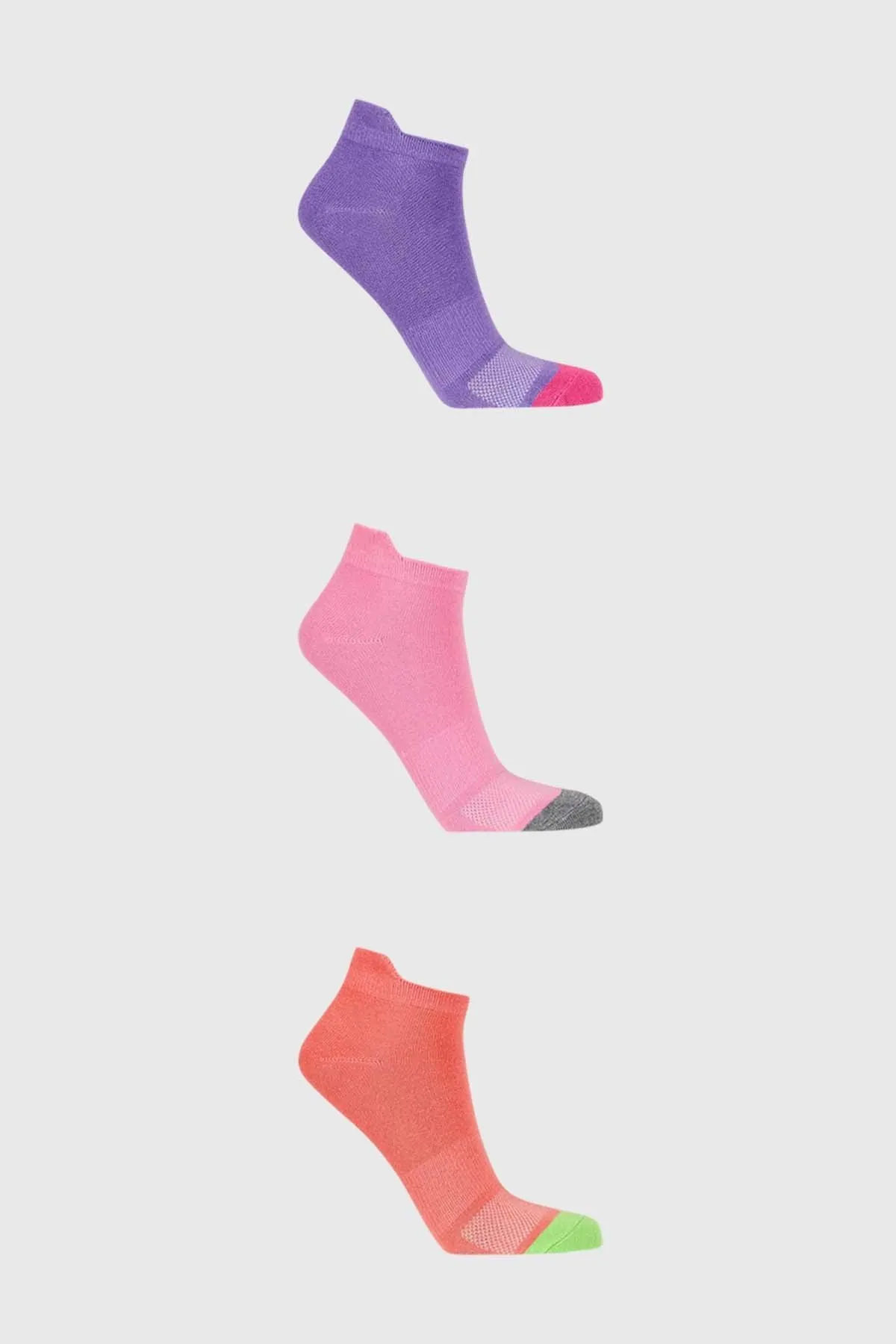 Calceta Deportiva Mujer Tripack Naranjo