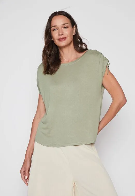 Polera Mujer Verde Recogido Family Shop