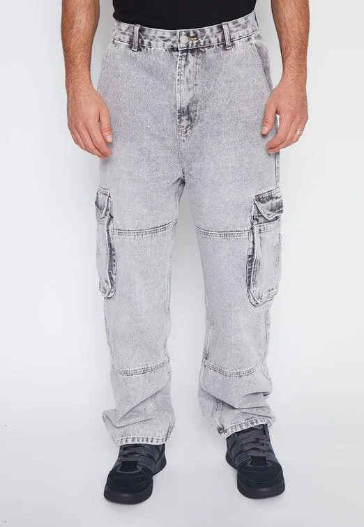 Jeans Hombre Gris Skater Cargo Family Shop