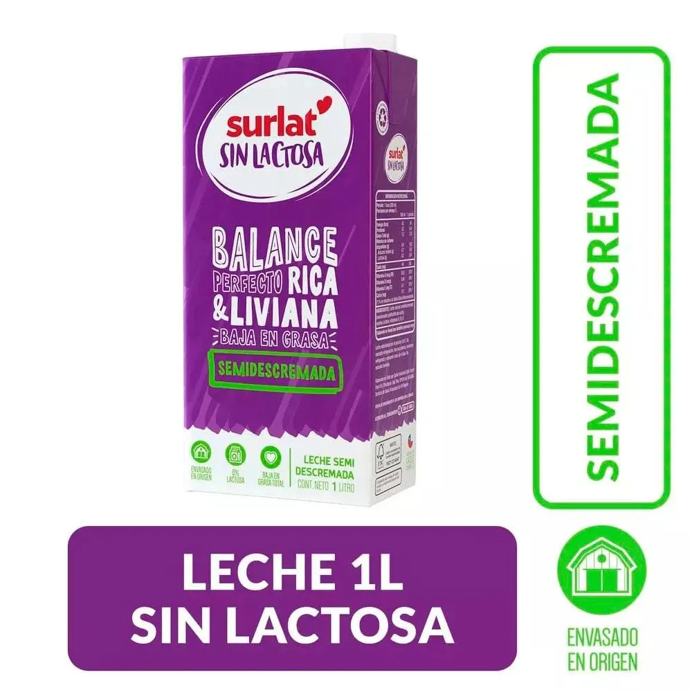 Leche semidescremada sin lacto...