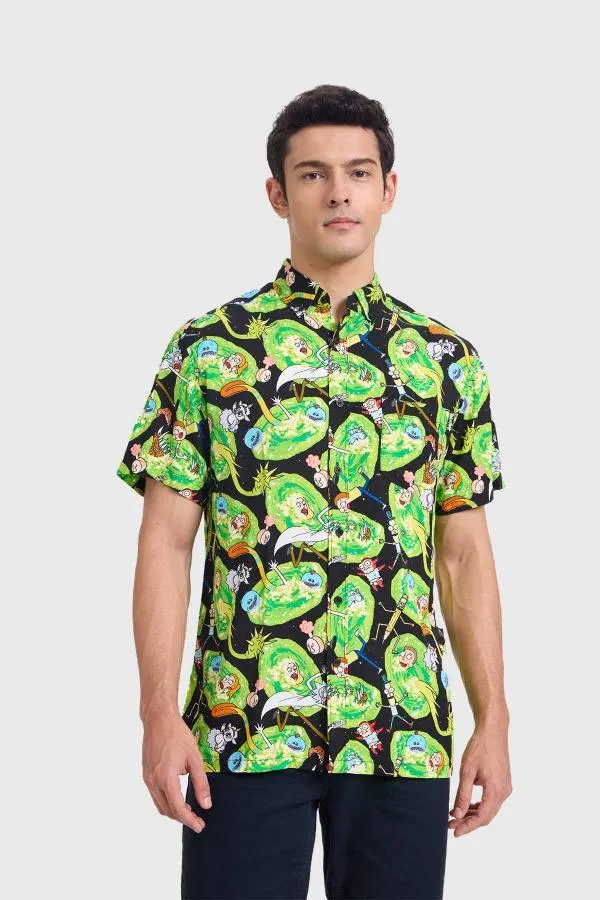 Camisa hombre rick and morty verde