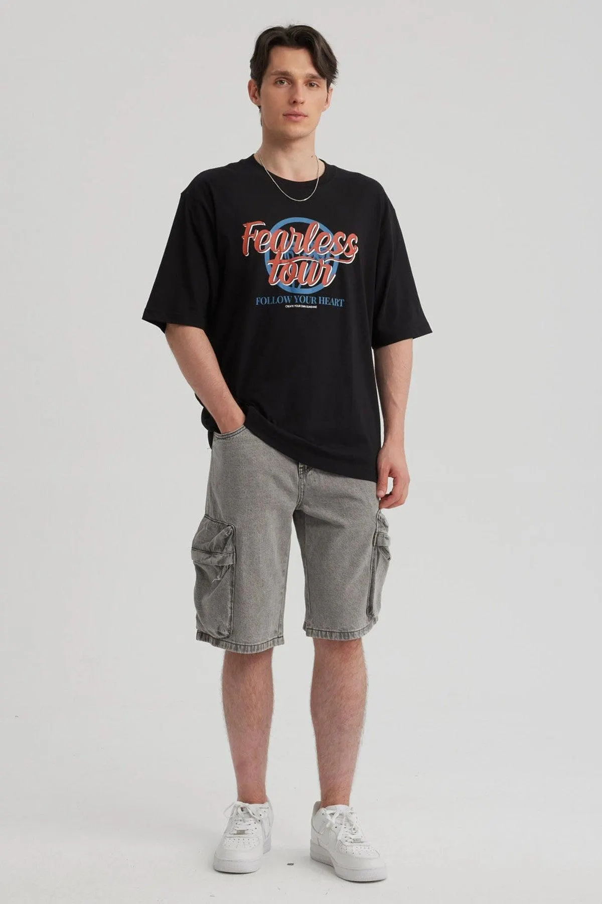 Polera Hombre Print Central Negro