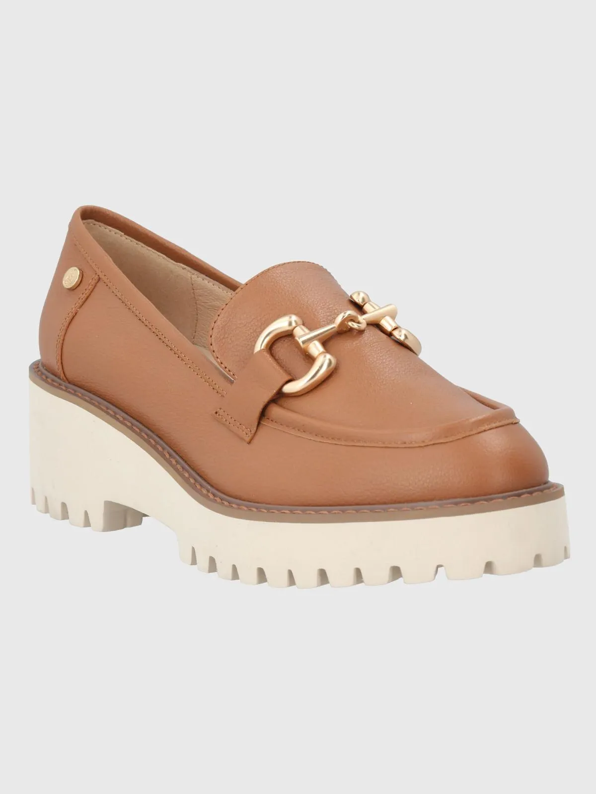 Mocasin Cuero Mujer Lani Café Claro