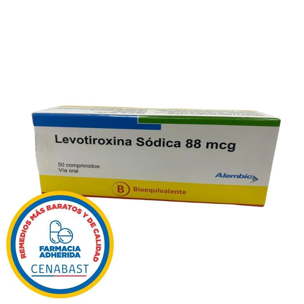 Levotiroxina (B) 88mcg 50 Comprimidos - Cenabast