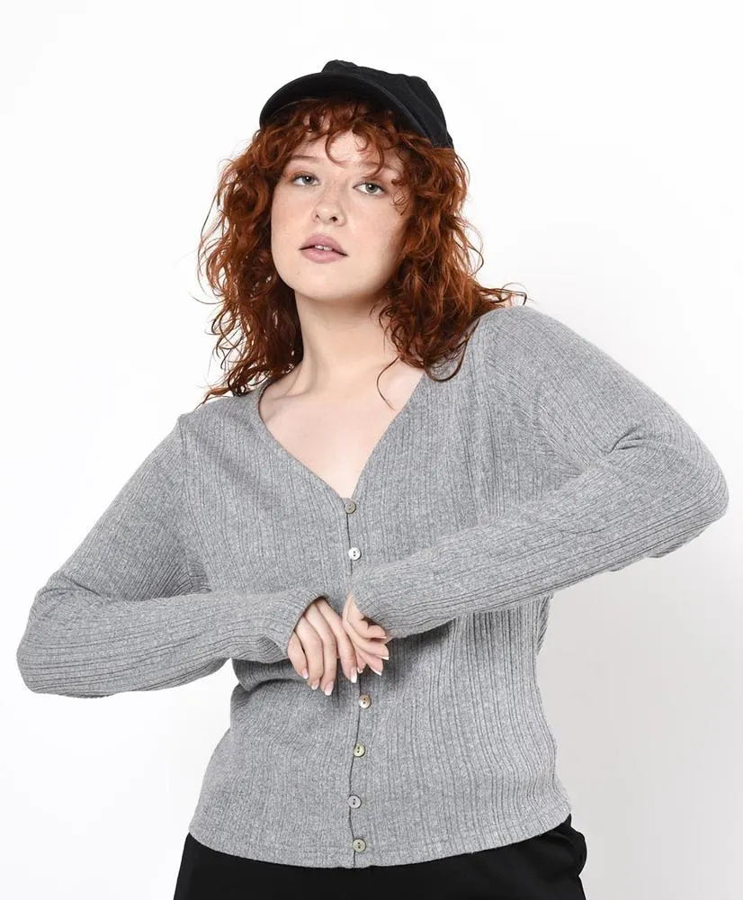 Polera mujer botones estilo cardigan