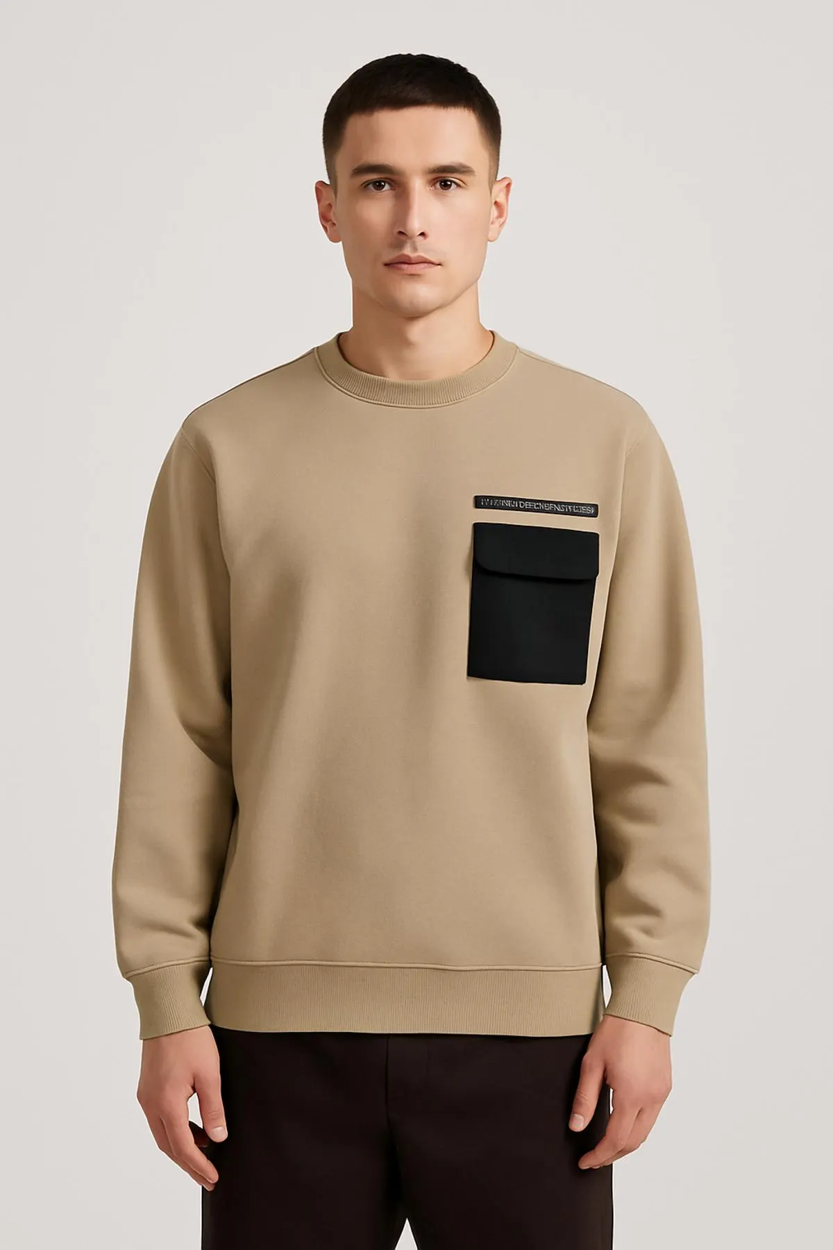 Polerón Hombre Bolsillo Beige