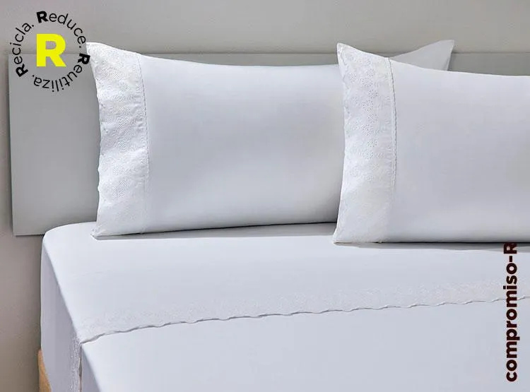 JUEGO DE SÁBANAS RIPLEY HOME ANA BRODERIE BLANCA 2 PL