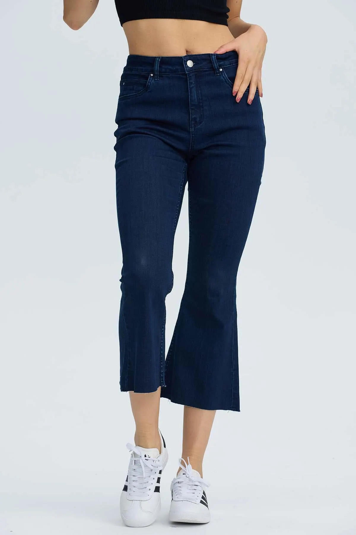 Jeans Mujer Vita Flare Azul Oscuro