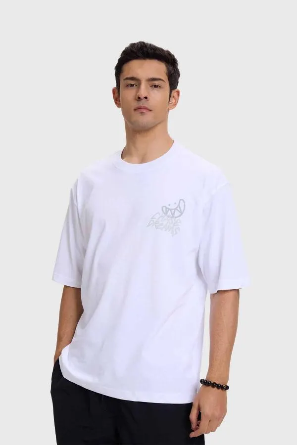Polera hombre print graffiti blanco i