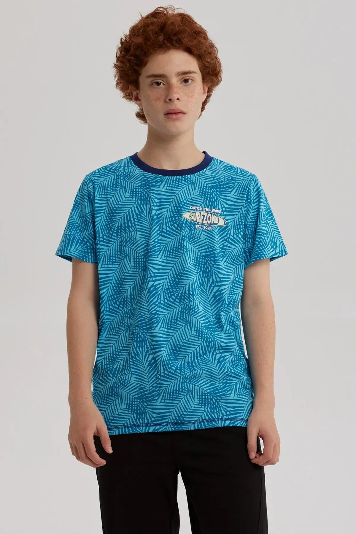 Polera Niño Full Print Y Estampado Menta