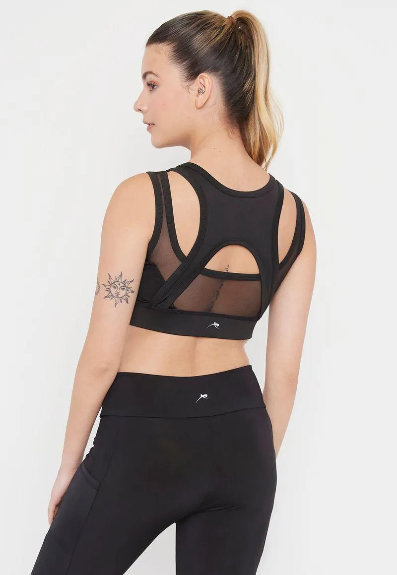 Peto Mujer Deportivo Malla Negro