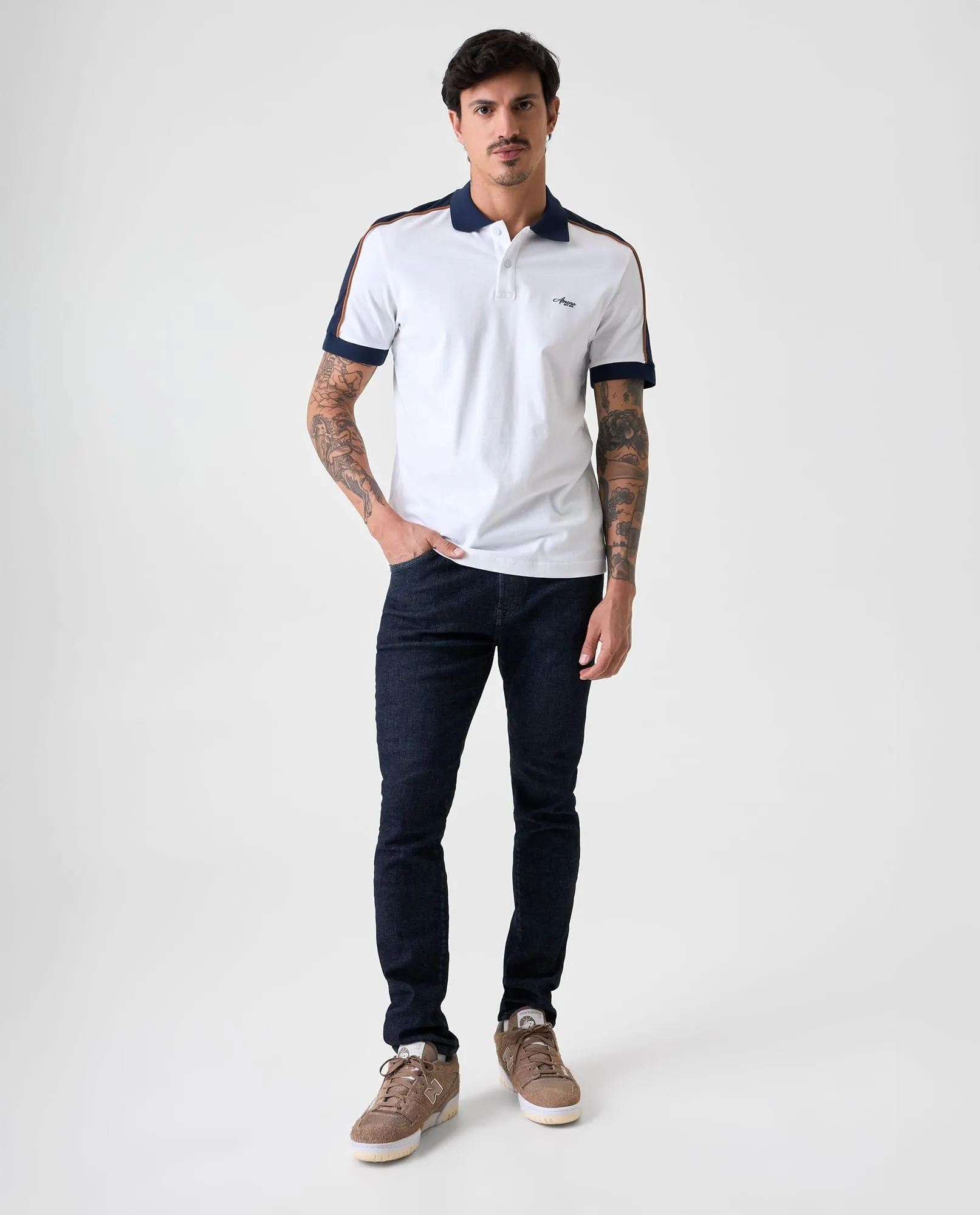 Polo Slim con diseño en bloques de color para hombre