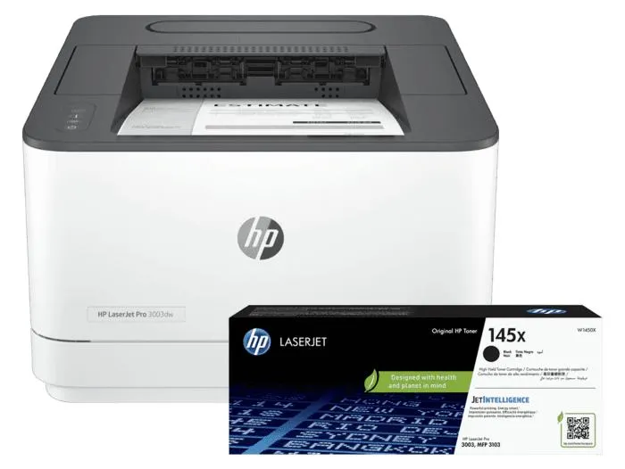 Impresora HP LaserJet Pro 3003dw + Cartucho de Tóner LaserJet HP 145X Negro