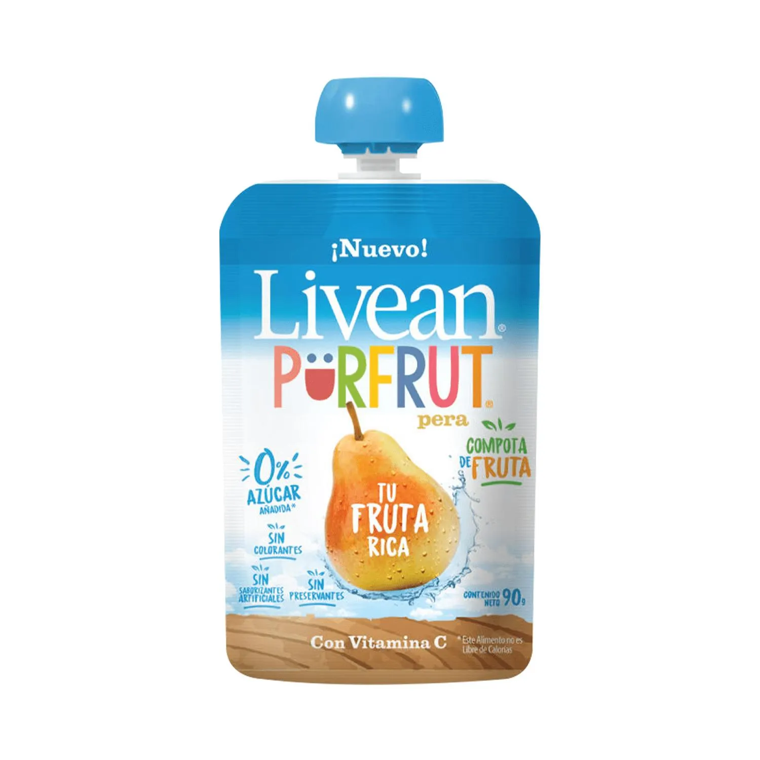 Compota Tu Fruta Rica Sabor A Pera Livean Purfrut 90 Gr