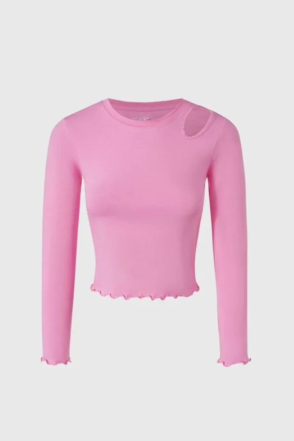 Polera niÑa hombro descubierto rosado