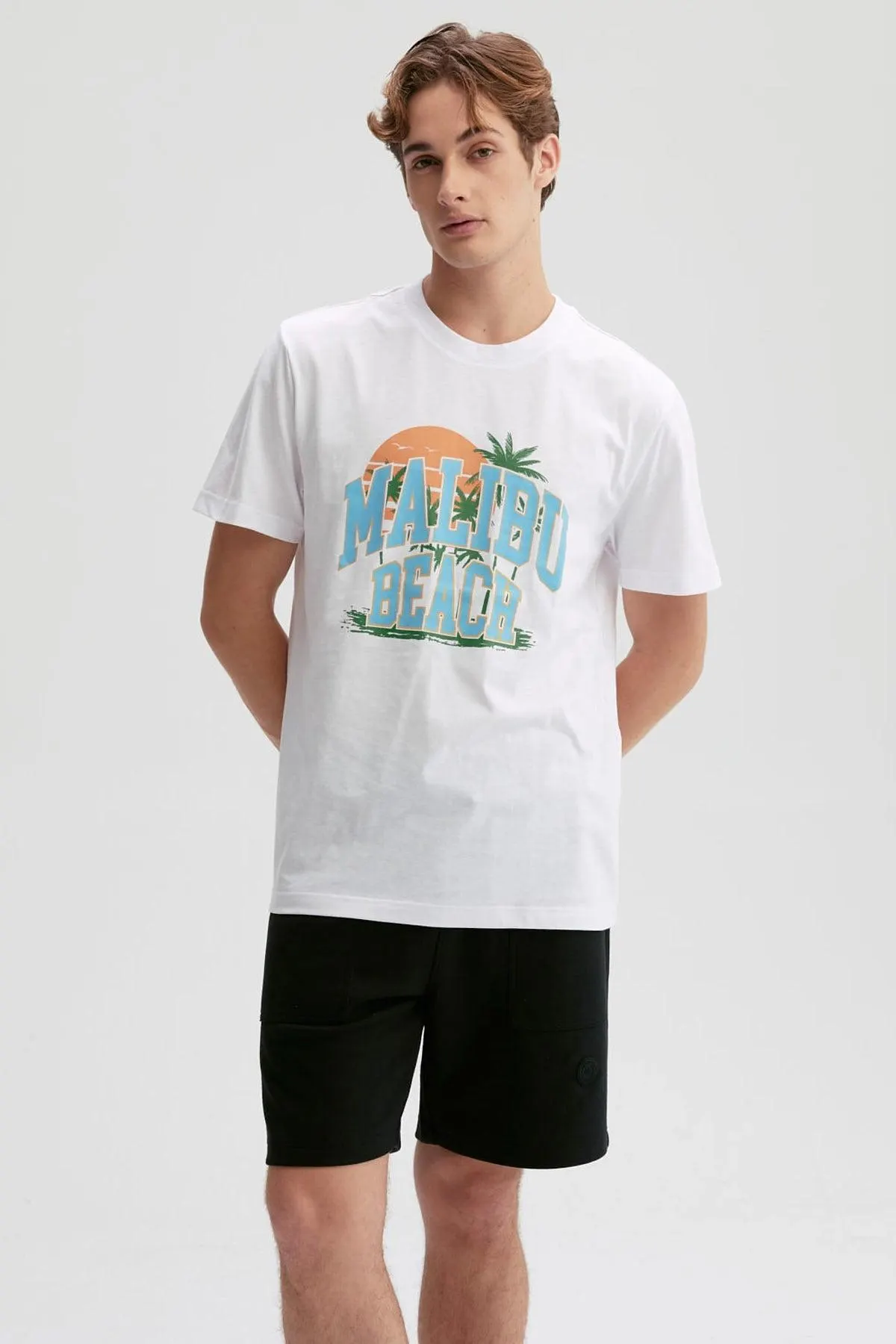 Polera Hombre Print Posicional Blanco