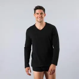 Camiseta Escote V Hombre 50750 Negro