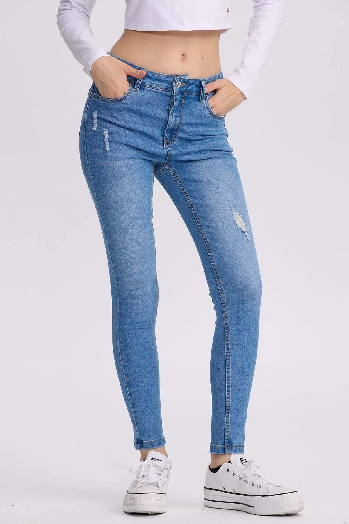 Jeans Mujer Super Skinny Lia Azul Claro