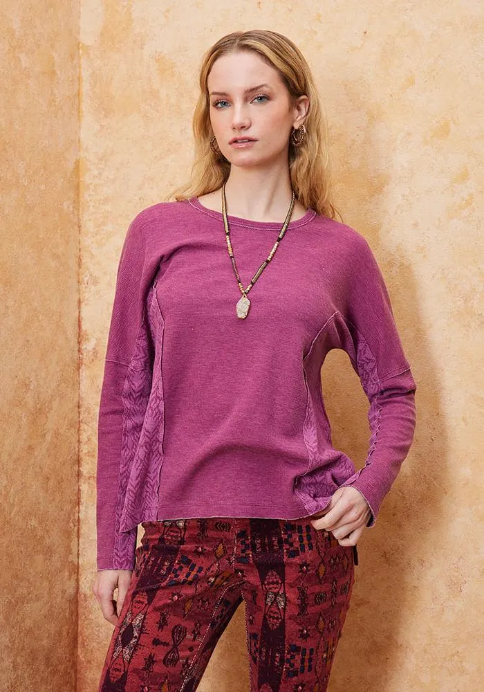 Polera Con Cortes Morado XS