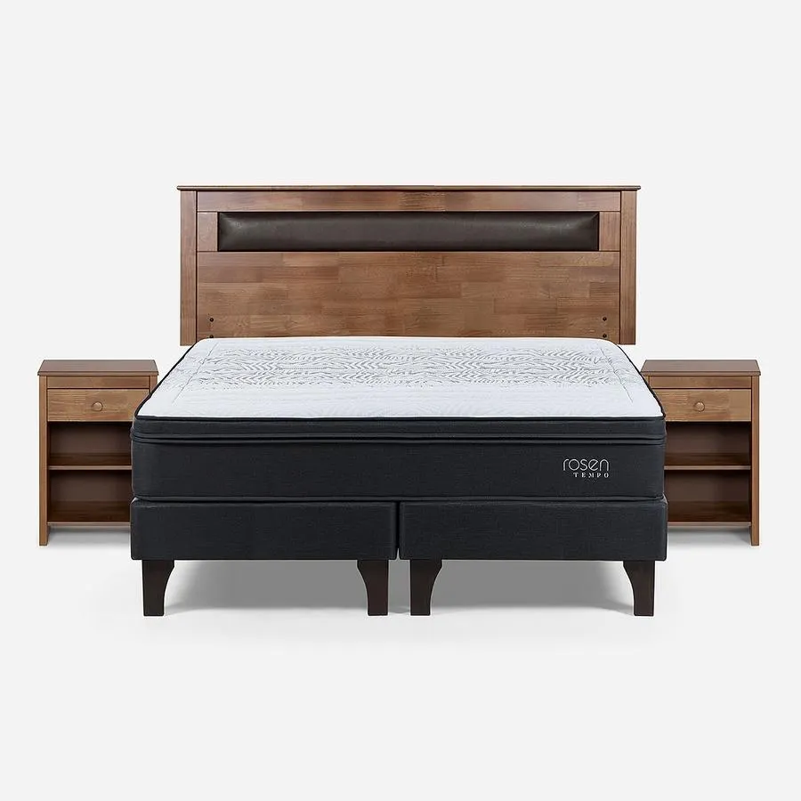 Cama Tempo 2 Plazas + Muebles Ferrara