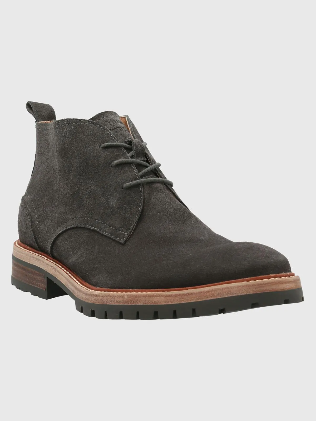 Botin Cuero Hombre Milvio Gris Oscuro Hush Puppies