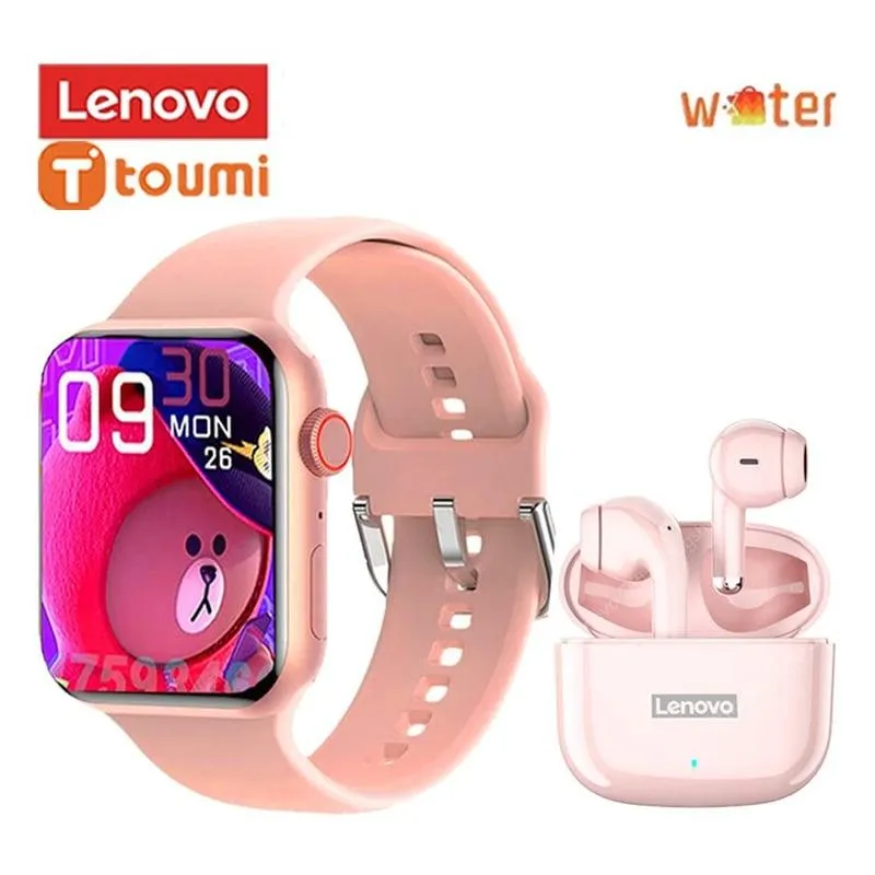 Lenovo LP40 Pro DE Tws y Toumi watch S9 Pro Reloj inteligente-ROSA