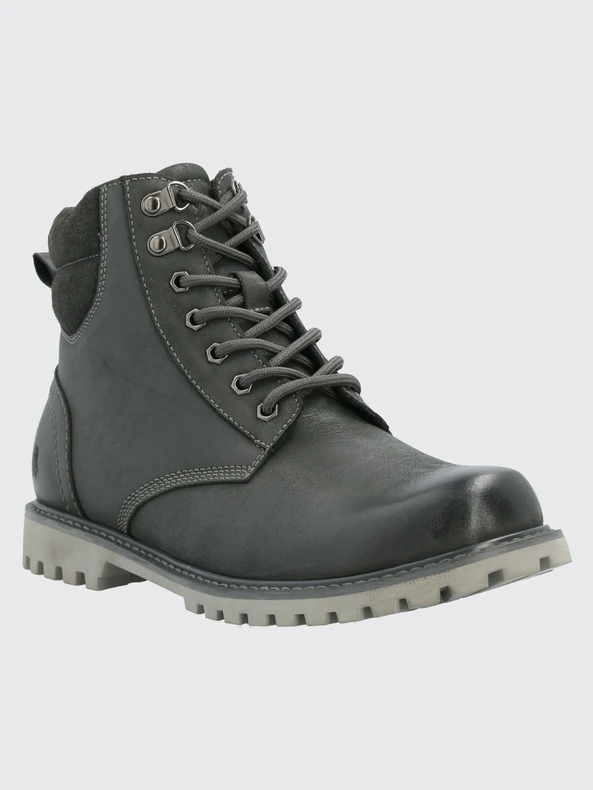 Botin Cuero Hombre Maxwell Gris Hush Puppies