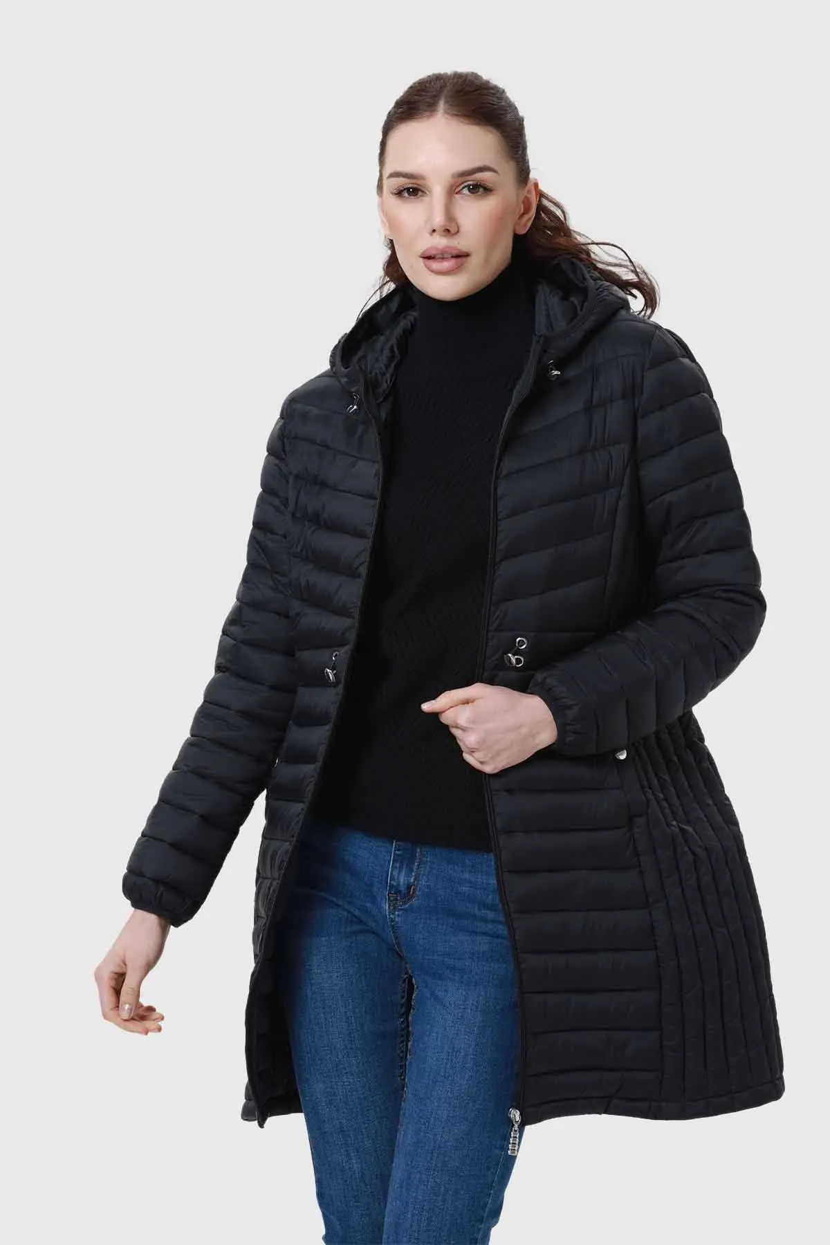 Parka Mujer Modelo Largo Negro