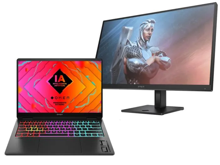 Notebook OMEN Transcend 14-fb0001la + Monitor OMEN de HP de 27"