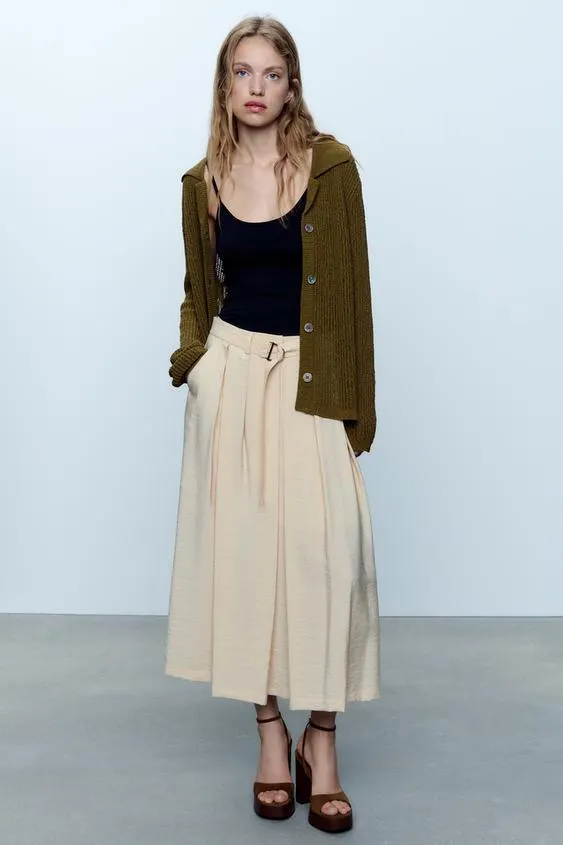 FALDA MIDI CINTURÓN
