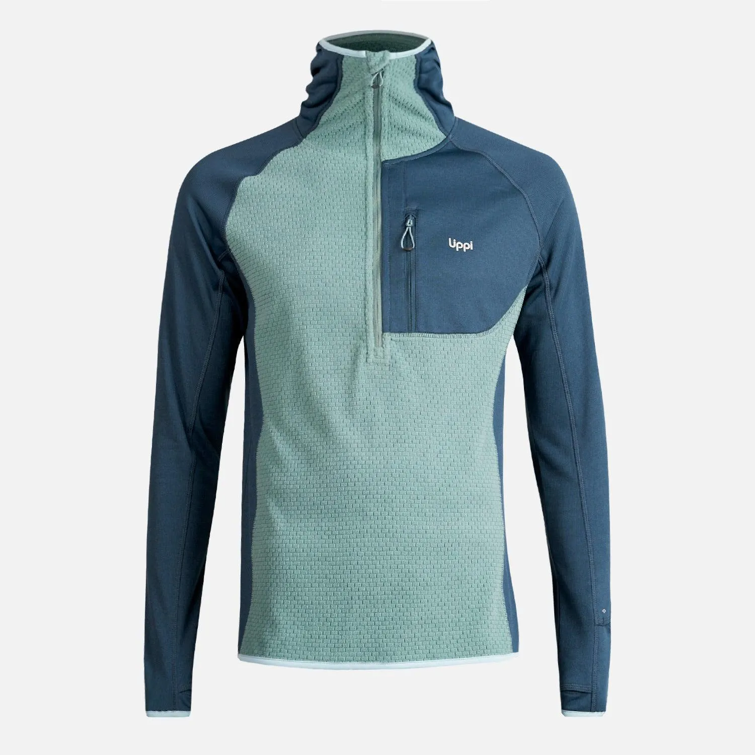 Poleron Hombre Jacaranda Mountain Nano-F 1/4 Zip Hoody Jade Oscuro Lippi