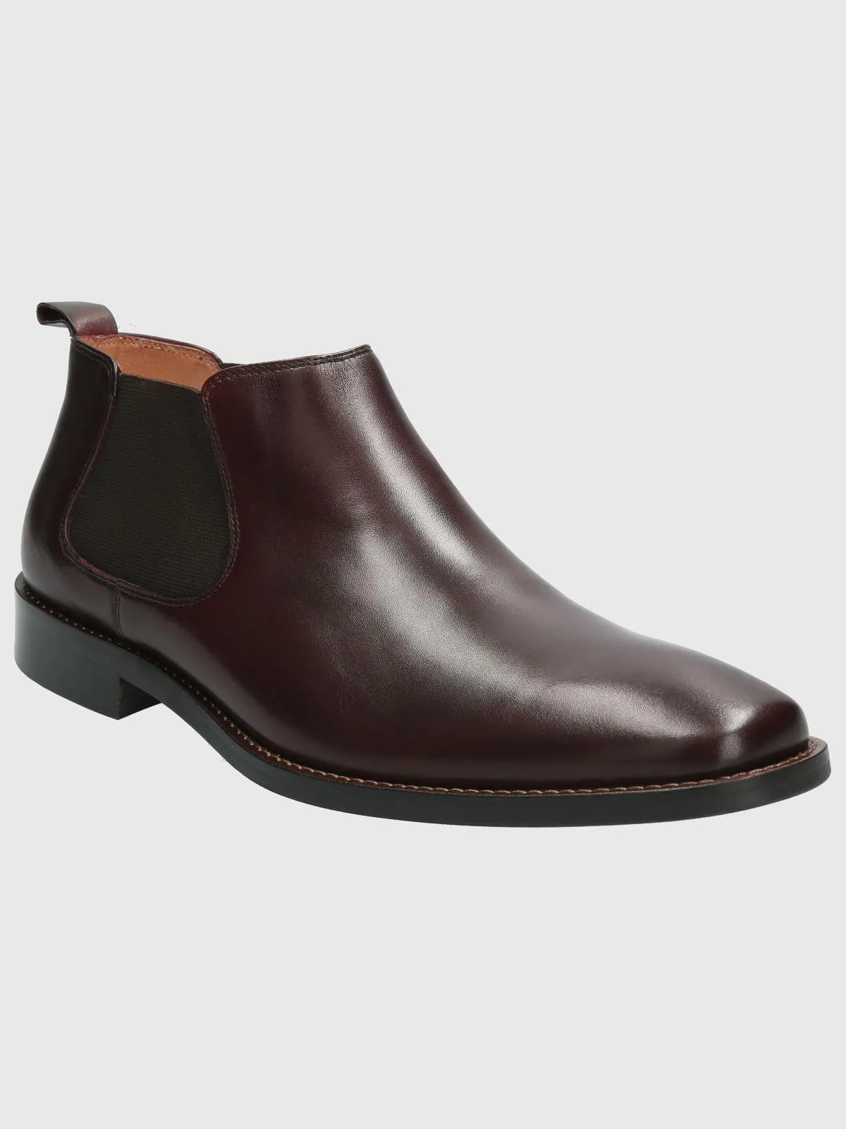 Botin Vestir Cuero Hombre Twist Burdeo Hush Puppies