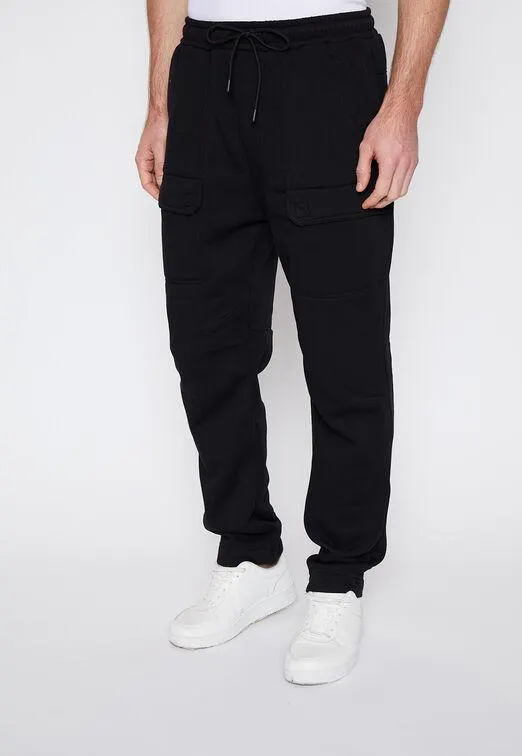 Pantalon Buzo Hombre Negro Cargo Frontal Family Shop