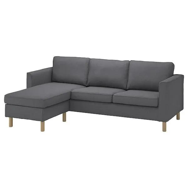 Funda para sofá 3 cuerpos, +chaiselongue/Vissle gris